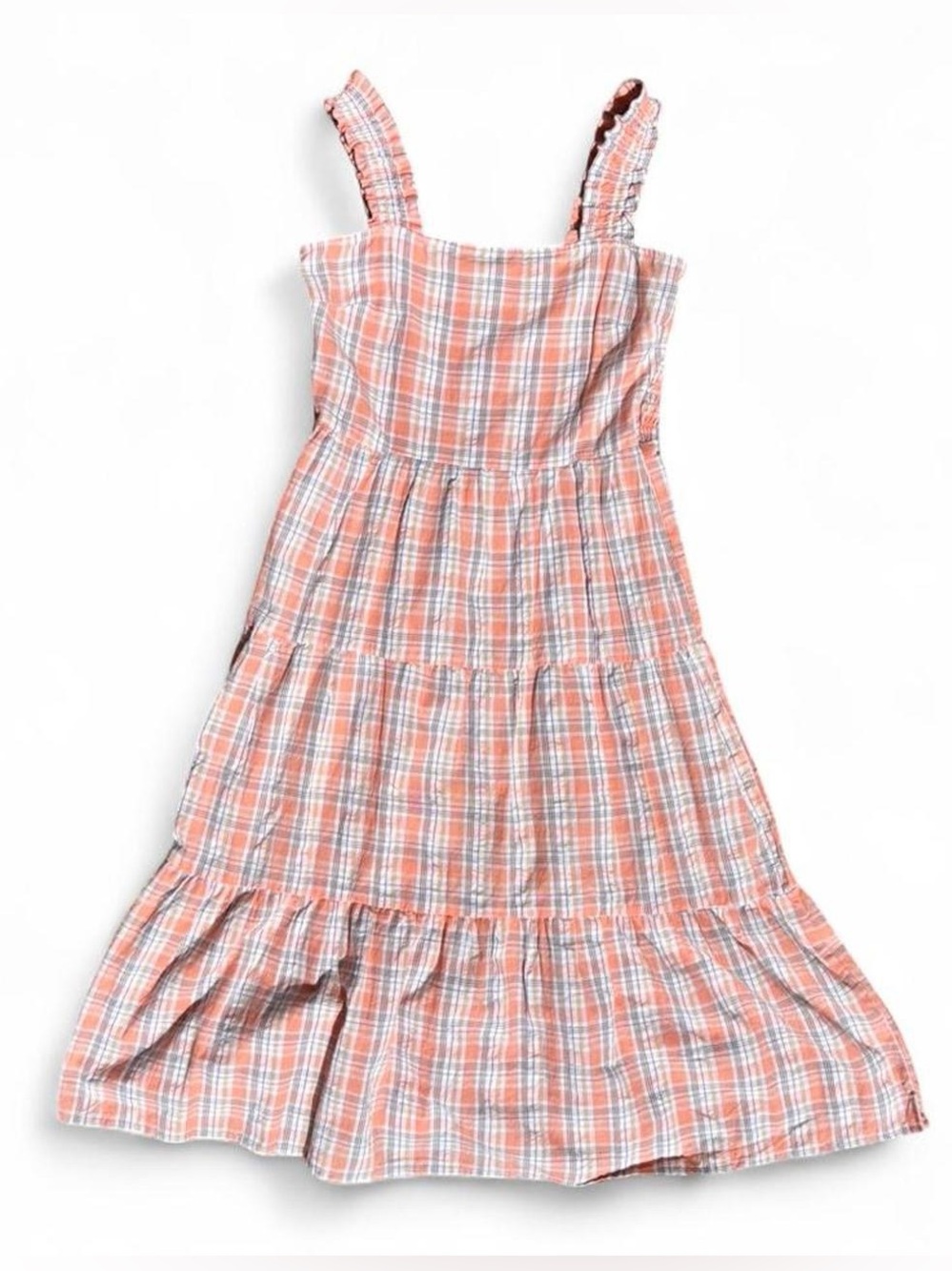 Madison grey sleeveless multicolored plaid midi dress